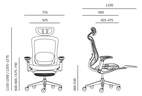 Kancelářská židle BAT MESH + FOOTREST