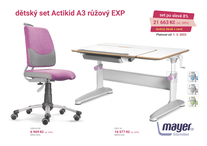 Dětský set Mayer – rostoucí židle ACTIKID A3 SMILE a rostoucí stůl EXPERT, růžový + dárek