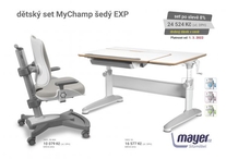 Dětský set Mayer – rostoucí židle MYCHAMP a rostoucí stůl EXPERT, šedý + dárek