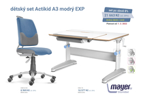 Dětský set Mayer – rostoucí židle ACTIKID A3 SMILE a rostoucí stůl EXPERT, modrý + dárek