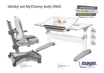 Dětský set Mayer – rostoucí židle  MYCHAMP a rostoucí stůl UNIQ, šedý + dárek