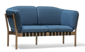 Dřevěné lounge dvojkřeslo TON DOWEL 363 394 – dub, celočalouněné