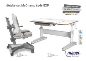 Dětský set Mayer – rostoucí židle MYCHAMP a rostoucí stůl EXPERT, šedý + dárek