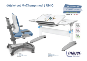 Dětský set Mayer – rostoucí židle  MYCHAMP a rostoucí stůl UNIQ, modrý + dárek