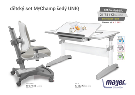Dětský set Mayer – rostoucí židle  MYCHAMP a rostoucí stůl UNIQ, šedý + dárek